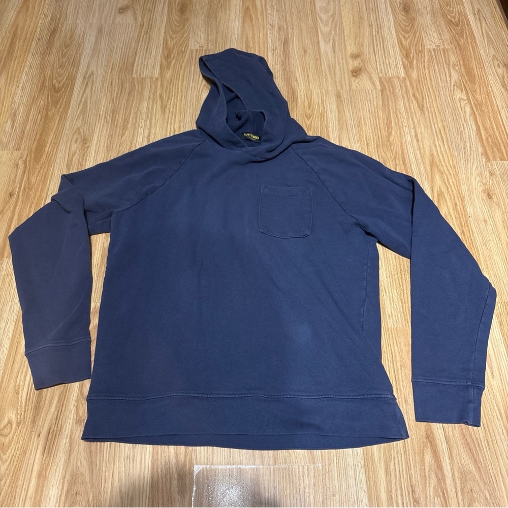 Huckberry Flint And Tinder Hoodie Mens Medium  Navy Pullover   pocket USA